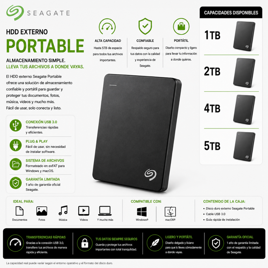 HDD EXTERNO SEAGATE PORTABLE - Mervalika Servicios Informaticos