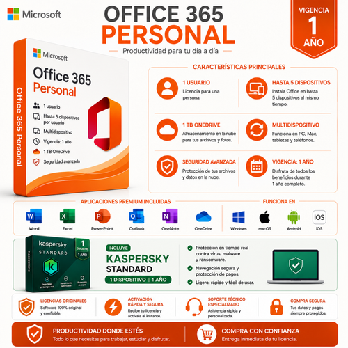 MICROSOFT 365 PERSONAL - ANUAL - Mervalika Servicios Informaticos