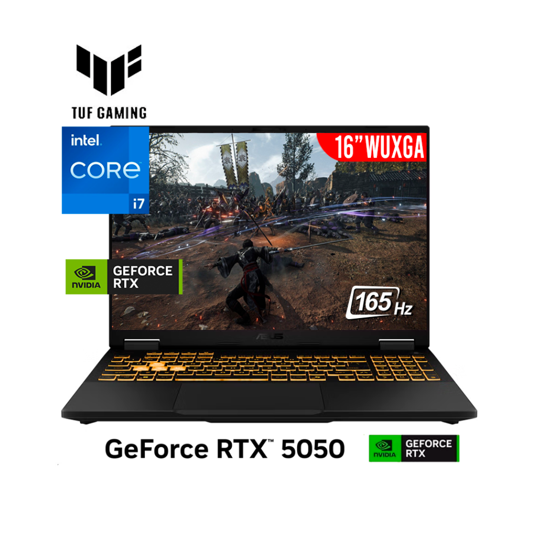 LAPTOP ASUS TUF F16 – INTEL CORE I7-14650HX | 16GB RAM | 1TB SSD | 16" WUXGA 165HZ | RTX 5050 8GB - Mervalika Servicios Informaticos