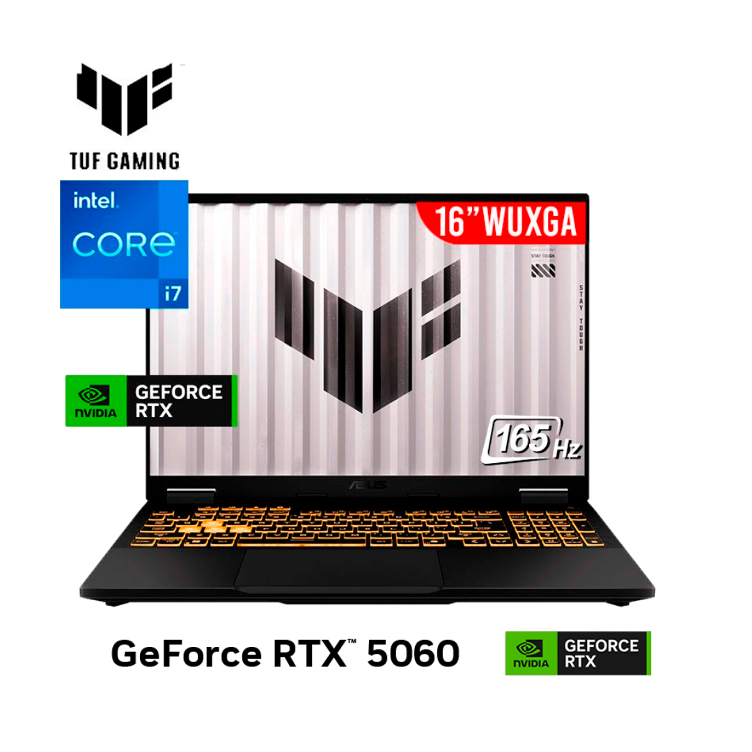 LAPTOP ASUS TUF F16 – INTEL CORE I7-14650HX | 16GB RAM | 1TB SSD | 16" WUXGA 165HZ | RTX 5060 8GB - Mervalika Servicios Informaticos