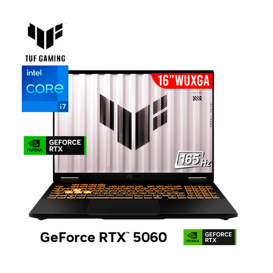 LAPTOP ASUS TUF F16 – INTEL CORE I7-14650HX | 16GB RAM | 1TB SSD | 16" WUXGA 165HZ | RTX 5060 8GB - Mervalika Servicios Informaticos