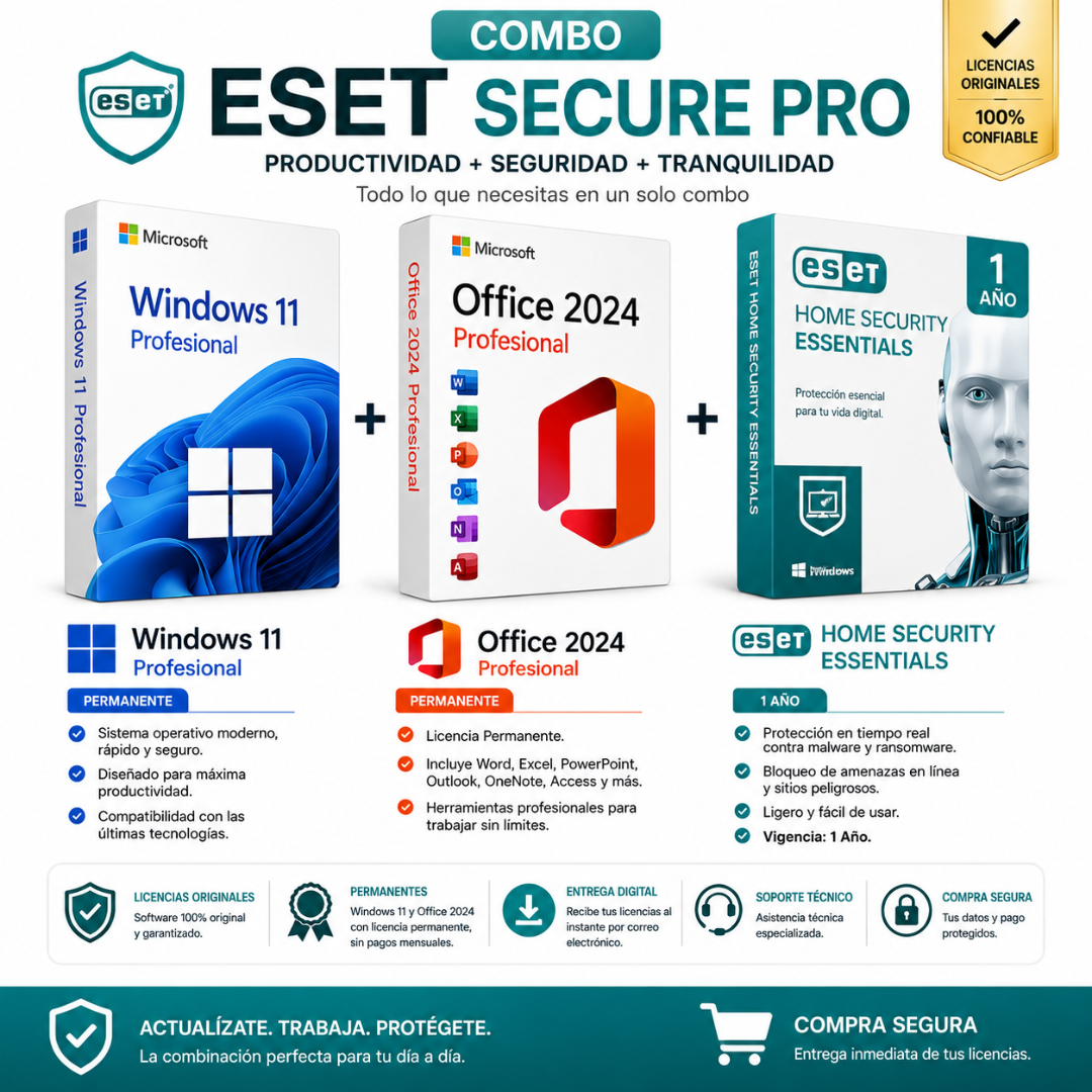 COMBO ESET SECURE PRO + PRODUCTIVIDAD - Mervalika Servicios Informaticos