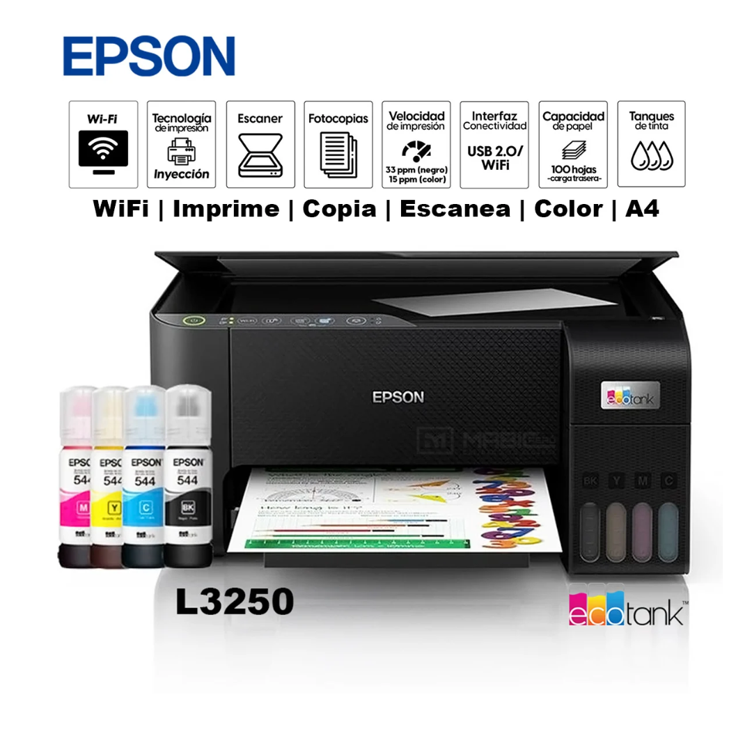 EPSON MULTIFUNCIONAL ECOTANK L3250 - USB / WIFI - Mervalika Servicios Informaticos