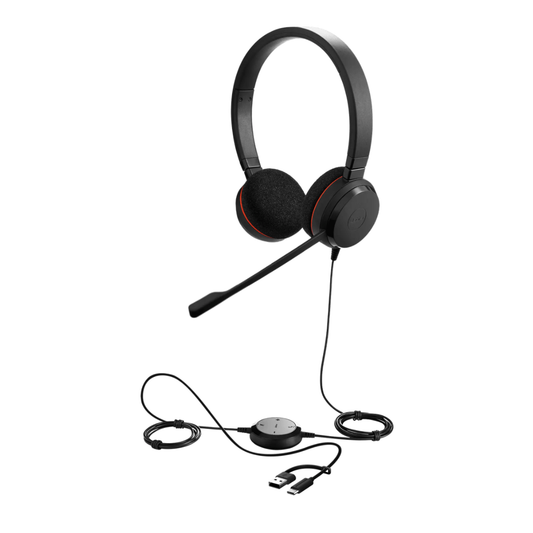 HEADSET JABRA EVOLVE 20 CON CABLE USB-C / USB-A - Mervalika Servicios Informaticos