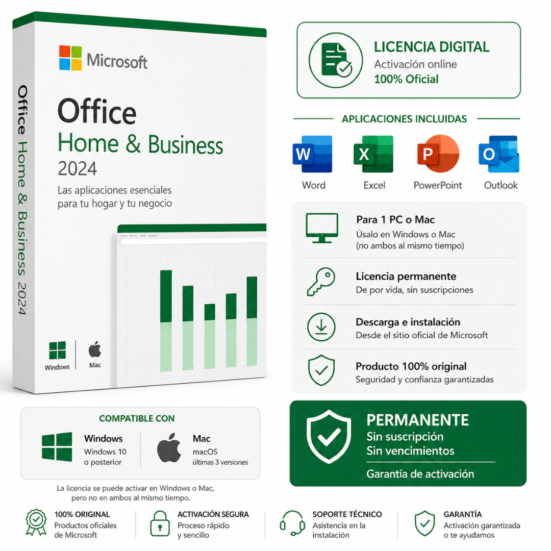 MICROSOFT OFFICE 2024 HOME & BUSINESS - RETAIL - Mervalika Servicios Informaticos