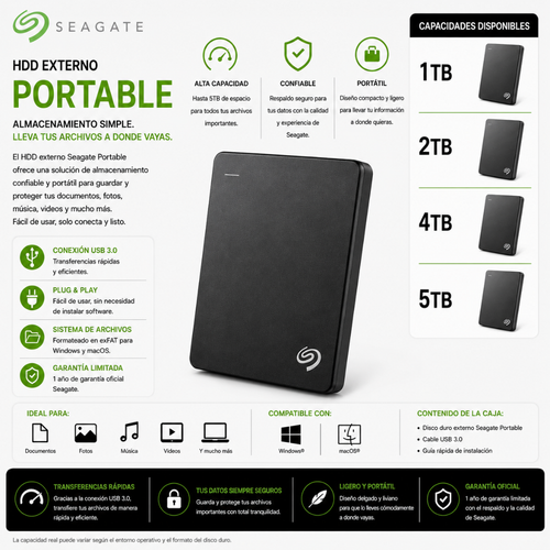 HDD EXTERNO SEAGATE PORTABLE - Mervalika Servicios Informaticos