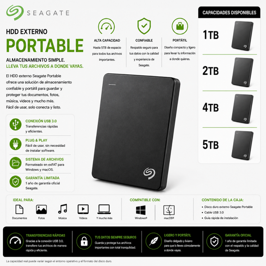 HDD EXTERNO SEAGATE PORTABLE - Mervalika Servicios Informaticos